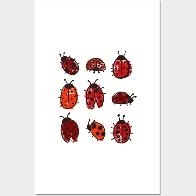 Ladybug doodle Wall Art by hrose524